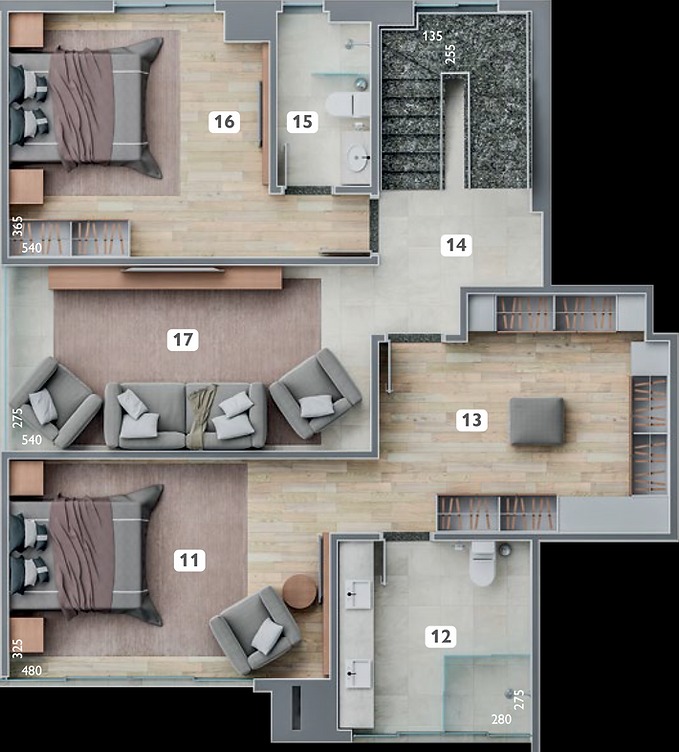 Planta cobertura superior Country Yard Planta cobertura superior Country Yard