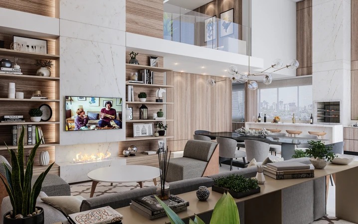 Sala de estar Country Yard Residence